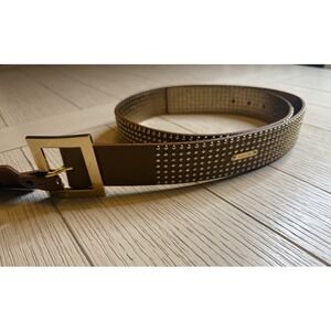 Michael Kors Brown and Gold Studded Belt